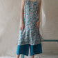 Women Summer Vintage Floral Ramie Vest Dress