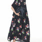 Women Summer Casual Flower Dot Loose Dress