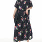 Women Summer Casual Flower Dot Loose Dress