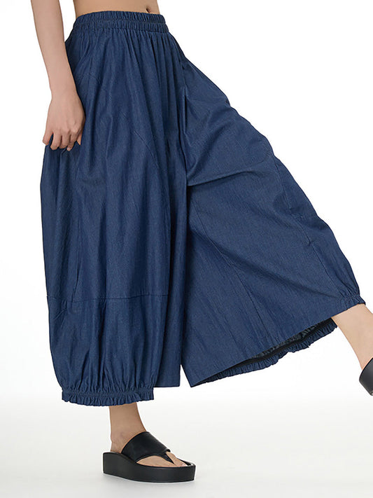 Women Casual Summer Solid Wide-leg Loose Pants