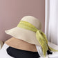 Women Summer Artsy Jacquard Ribbon Sunproof Hat