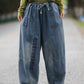 Women Summer Autumn Spliced Denim Harem Pants