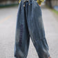 Women Summer Autumn Spliced Denim Harem Pants