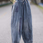 Women Summer Autumn Spliced Denim Harem Pants