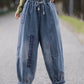 Women Summer Autumn Spliced Denim Harem Pants