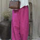 Women Summer Vintage Solid Linen Wide-leg Pants