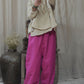 Women Summer Vintage Solid Linen Wide-leg Pants