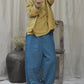 Women Summer Vintage Solid Linen Wide-leg Pants