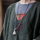 Women Ethnic Embroidery V-Neck Linen Loose Dress