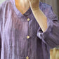 Women Summer Tie-dye Button Thin Linen Shirt