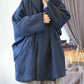 Women Winter Vintage Linen Cotton Strap Padded Coat