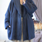 Women Winter Vintage Linen Cotton Strap Padded Coat