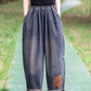 Women Summer Vintage Patch Spliced Denim Harem Pants