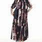 Women Summer Tie-dye Spliced Loose Tiered Dress