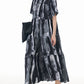 Women Summer Tie-dye Spliced Loose Tiered Dress