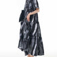 Women Summer Tie-dye Spliced Loose Tiered Dress