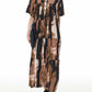 Women Summer Tie-dye Spliced Loose Tiered Dress