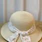 Women Summer Artsy Riband Pearl Sunproof Hat