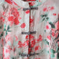 Women Summer Vintage Flower Button-up Ramie Shirt