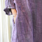 Women Summer Vintage Tie-dye O-Neck Button Linen Dress