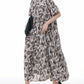 Women Summer Artsy Print Button Loose Tiered Dress