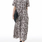 Women Summer Artsy Print Button Loose Tiered Dress