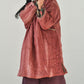 Women Vintage Autum Loose Thicken Warm Linen Coat