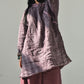 Women Vintage Autum Loose Thicken Warm Linen Coat