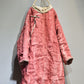 Women Vintage Autum Loose Thicken Warm Linen Coat