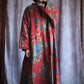 Women Autumn Vintage Flower V-Neck Cotton Padded Robe