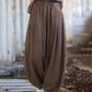 Women Autumn Worn Solid Cotton Ramie Bloomers