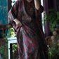 Women Vintage Summer Flower V-neck Linen Robe Dress