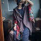 Women Ethnic Flower Spliced Cotton Shawl Scarf