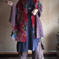 Women Ethnic Flower Spliced Cotton Shawl Scarf