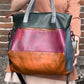 Women Leather Colorblock Spliced Crossbody Bag Shoulder Bag