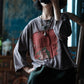 Women Vintage Flower Patch Spliced O-Neck Cotton Blouse