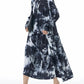 Women Autumn Artsy Tie-dye Button Tiered Dress