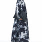 Women Autumn Artsy Tie-dye Button Tiered Dress