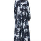 Women Autumn Artsy Tie-dye Button Tiered Dress