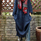 Women Vintage Flower Spliced Cotton Shawl Scarf