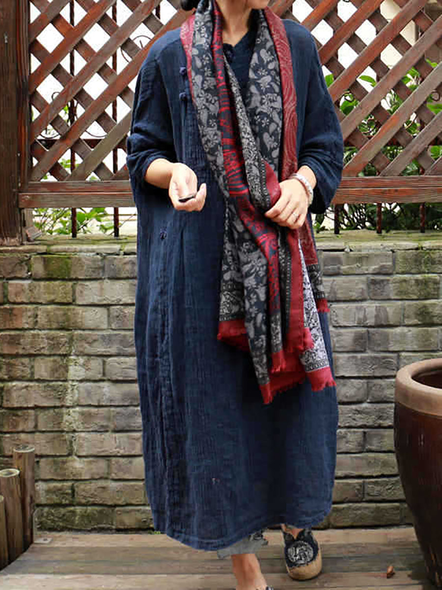 Women Vintage Flower Spliced Cotton Shawl Scarf