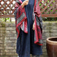 Women Vintage Flower Spliced Cotton Shawl Scarf