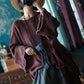 Women Vintage Raw-edge Solid Loose Cotton Blouse