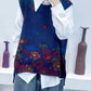 Women Autumn Casual Flower O-Neck Knit Vest