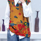 Women Autumn Casual Flower O-Neck Knit Vest