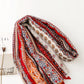 Women Ethnic Floral Colorblock Tassel Shawl Scarf