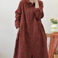 Women Autumn Vintage Flower Loose Cotton Shirt Coat