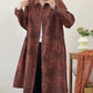 Women Autumn Vintage Flower Loose Cotton Shirt Coat