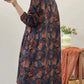 Women Autumn Vintage Flower Loose Cotton Shirt Coat