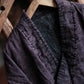 Women Vintage Retro Purple Linen Dtrap V-Neck Coat